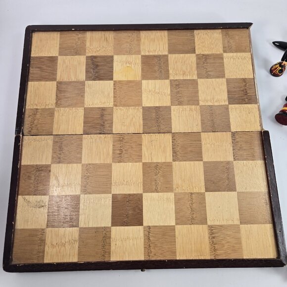 Vintage Chess Set Hungarian Folk Art Erzgebirge Complete Hand-painted Wood - Picture 13 of 16